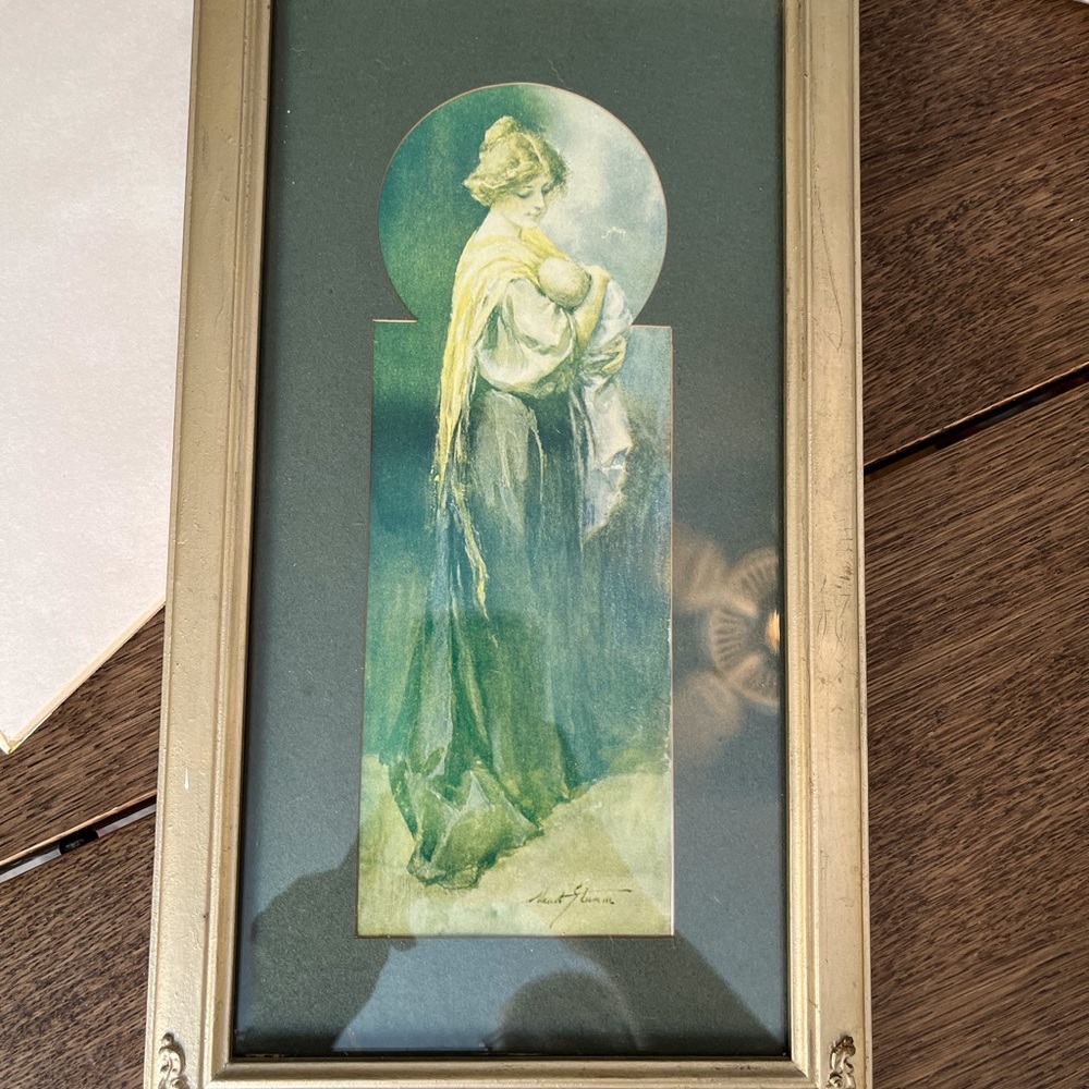 Antique Print of mother and child